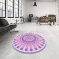 thumbnail image 4 of Ahgly Company Tapis d'Intérieur Lavables en Machine, Carré Transitionnel Orchidée Violet, Carré de 3', 4 of 7