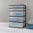 thumbnail image 3 of Sterilite 5 Drawer Black Wide Cart, 3 of 6