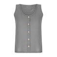 thumbnail image 5 of Timegard Camisoles Grande Taille pour Femmes Col Rond à Boutons Sans Manches Hauts Décontractés T-Shirt en Tricot Uni, 5 of 5