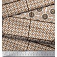 thumbnail image 2 of Soimoi Modal Tissu Satin Géométrique, Tissu Patchwork Damas & Mandala par la Cour 42 Pouces de Large, 2 of 3