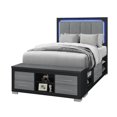 thumbnail image 3 of Emma Black-Gray Full Bed with LED and USB, 3 of 7