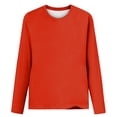 thumbnail image 4 of HKEJIAOI Polyester Long Sleeve Chemises pour Women Col Rond Solide Sortir Tops pour Women, 4 of 4