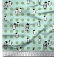 thumbnail image 1 of Soimoi Rayon Fabric Dot & Penguin Ocean Printed Fabric 1 Yard 56 Inch Wide, 1 of 3