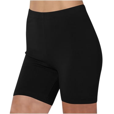cfhntfmh Women's Plus Size Short Leggings Soft Solid Color Biker Shorts Stretchy High Waisted Solid Color Short Pants
