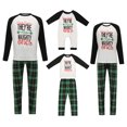 thumbnail image 1 of Kmbangi Matching Family Christmas Pajamas Letter Raglan Tops + Plaid Pants, 1 of 9