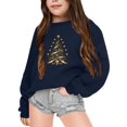 thumbnail image 1 of PMVFHDE Liquidation Chandail Vintage pour Enfants Automne et Hiver à Manches Longues Mode Imprimé Col Rond Chandail à Capuchon pour Garçons et Filles Plus Manteau à Capuchon Chaud Chandail Vintage, Marine, 4-5 Ans, 1 of 4