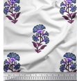 thumbnail image 1 of Soimoi Polyester Crepe Fabric Leaves & Floral Block Print Fabric by Yard 52 Inch Wide, 1 of 3
