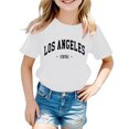 thumbnail image 2 of T-shirts pour Filles pour Enfants Décontractés à Manches Courtes avec Imprimé de Lettres, Col Ras du Cou, Tenue de Tous les Jours, 2 of 4