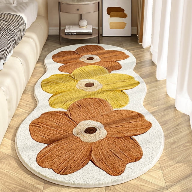 Chmadoxn Bathroom Rugs, Rugs for Living Room, Area Rug, Bath Mat Flower Bedroom Bedside Blanket-living Room Coffee Table Blanket- Window Fully Covered With Blanket And Against-slip Carpet Floor Rugs
