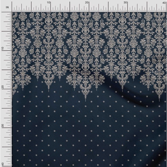 Soimoi Rayon Crepe Fabric Floral Block Panel Print Fabric by Yard 46 Inch Wide