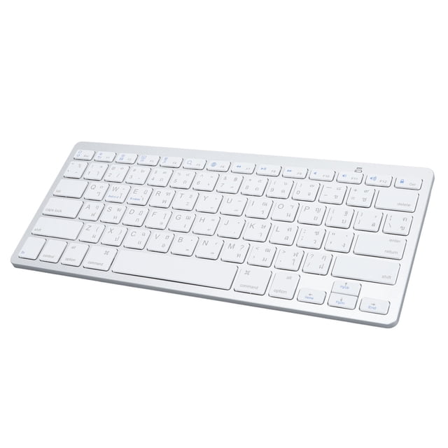Slim BT Keyboard,Ergonomic Gaming Keyboard with Shock Absorbing & Non Slip Pad, Bilingual PC Keyboard, Scissor Switch for Office
