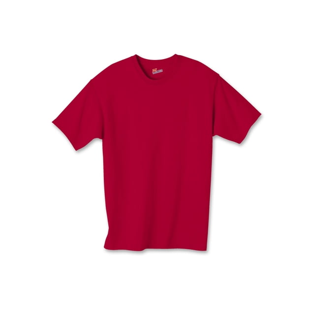 Hanes Authentic TAGLESS Kid`s Cotton T-Shirt, S, Deep Red