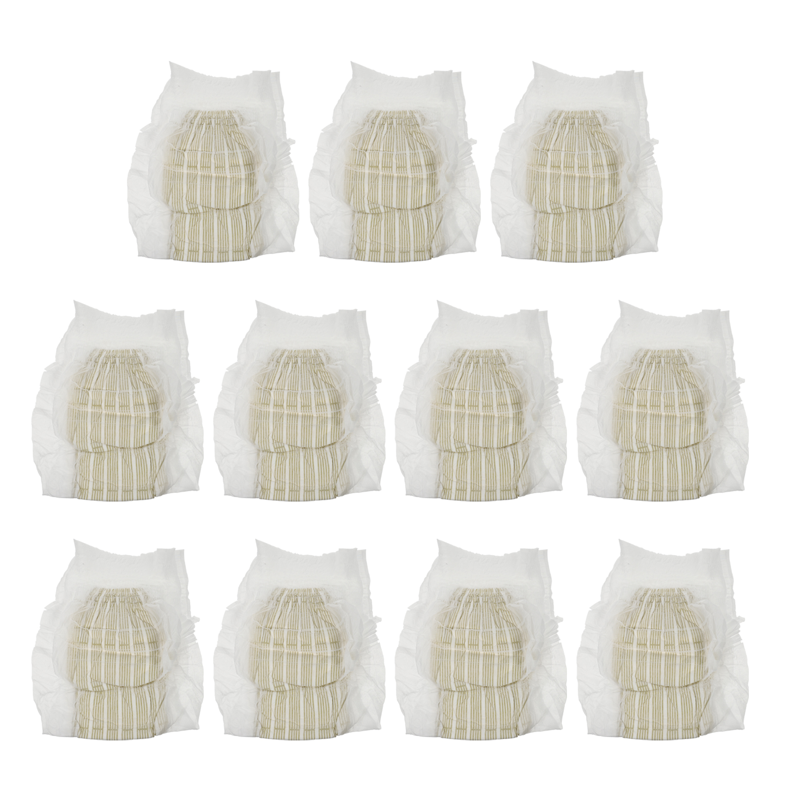 11Pcs Old People Leak-proof Diapers Adult Disposable Cloth Diapers (White)