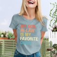 thumbnail image 2 of JIRNDf Hauts pour Femmes Été T-Shirts Tendance Manches Courtes Col Rond Ample Confortable Doux Décontracté Basique Mignon T-Shirts Graphiques pour Femmes Chemises Bleu Clair G, 2 of 5