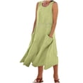 thumbnail image 1 of Timegard Robes d'Été pour Femmes Col Rond Ajusté Sans Manches Léger Décontracté Ample Robe avec Poches, 1 of 6