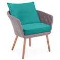 thumbnail image 4 of Vargottam Outdoor Deep Seat Patio Cushions Set 2pcs Seat Set All Weather Replacement Cushion Patio Seat And Back Cushion Set 25"x25"x5" Inches-Turquoise Green, 4 of 9