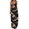 thumbnail image 2 of CEHVOM Robes d'Été pour Femmes Décontractées Boho Imprimées à Bretelles Anneau Plage Longue Robe Maxi avec Poches, 2 of 5