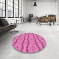 thumbnail image 4 of Ahgly Company Tapis d'Intérieur Lavable en Machine Carré Transitionnel Rose Profond, 7 Pieds Carré, 4 of 7