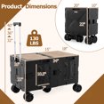 thumbnail image 3 of Costway Large Foldable Utility Cart with  2-Tier Storage Crates 5 Rotate Wheels Metal Black, 3 of 9