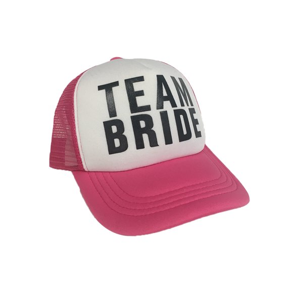 Team Bride Pink Trucker Hat Bachelorette Party Cap Wedding Neon Bridal Hen Do