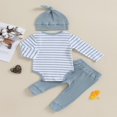 thumbnail image 4 of Baby Clothes Set  Romper with Long Sleeve Striped Pants and Hat, 4 of 9