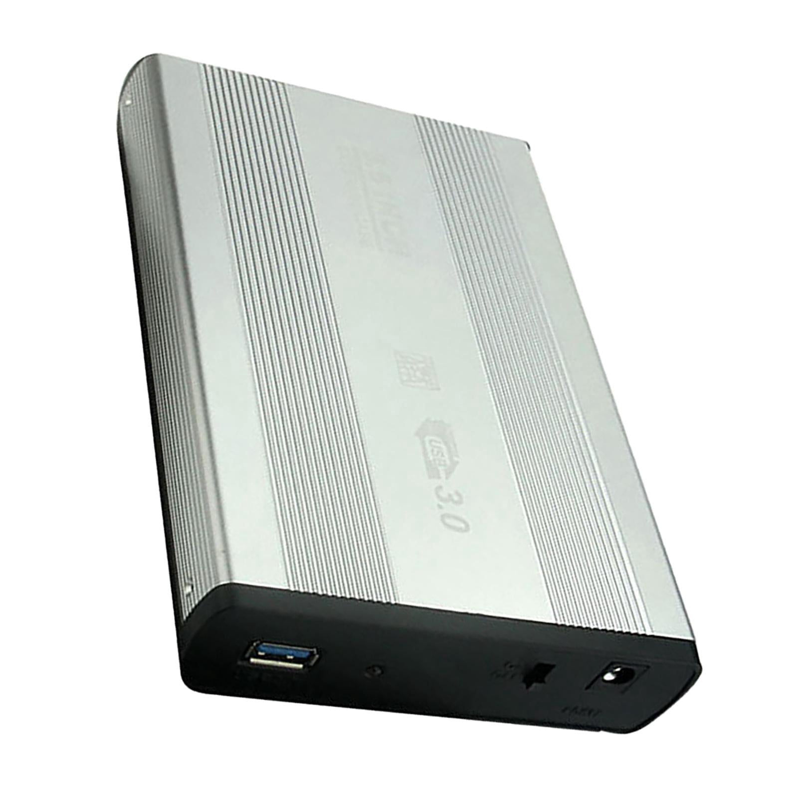 TISHITA Aluminum Alloy USB 3.0 to SATA External 3.5" HDD Hard Drive Enclosure Case, High Silver