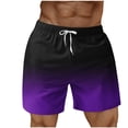 thumbnail image 1 of RKSTN Swim Shorts for Mens Gradient Print Ultra Plus Size Color Blocking Elastic Waist Drawstring Casual Versatile Beach Vacation Board Shorts with Pockets, 1 of 4