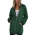 thumbnail image 2 of Innerwin Sweatshirts à Capuche Zippés pour Femmes Sweat à Capuche Automne Couleur Unie Chaud Vert L, 2 of 5