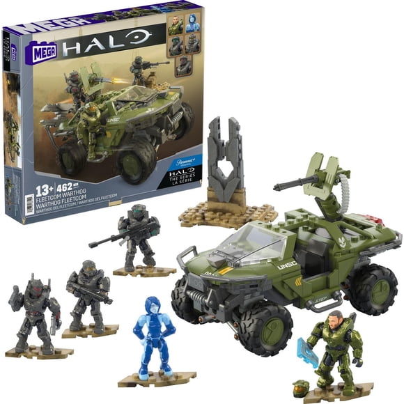 MEGA Halo FLEETCOM Warthog Vehicle Building Kit with 5 Micro Action Figures (469 pieces)