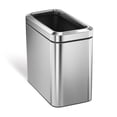 thumbnail image 1 of Simplehuman 25 Liter / 6.6 Gallon Slim Open Top Trash Can, Commercial Grade Brushed Stainless Steel, 1 of 7