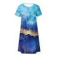 thumbnail image 4 of Robes Maxi pour Femmes Été Bohème Imprimé Manches Courtes Robe de Plage Robe Longueur Genou Robe Manches Courtes en Liquidation, 4 of 5