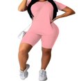 thumbnail image 1 of Femmes Manches Courtes Slim T-shirts Shorts Pantalons Survêtements Sport, 1 of 6