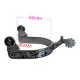 thumbnail image 4 of 2x Cheval Éperons Anti-Rouille Femmes Robuste Équipement Équestre Éperon de Style Occidental pour Équipements de Compétition Argent Noir, 4 of 8