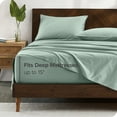 thumbnail image 4 of Bare Home Organic Percale Sheet Set - 300 Thread Count - 100% Organic Cotton - Full, Willow, 4 of 7