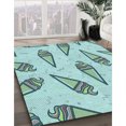 thumbnail image 3 of Ahgly Company Tapis Rond Lavable en Machine Intérieur Transitionnel Vert Aigue-Marine Clair, 4 Pieds Rond, 3 of 7
