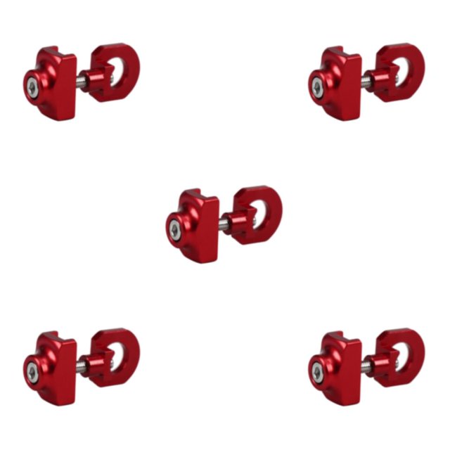 Decodeary Aluminum Alloy Easy To Install Folding Bike Chain Adjuster For Effortless Installation Lightweight red 5Set