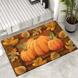 Dvkptbk Diatomite Tapis de sol Orange Pumpkin Bain Mat pour salle de bain, Pumpcin Orange Salle de bain Rug Non Slip Baignoire Rug Salle de bains Tub Diatomaceous Mud Douche Rugs Lavable Bain