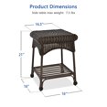 thumbnail image 2 of Jeco Table d'Appoint de Patio en Osier, Couleur Espresso, 2 of 7