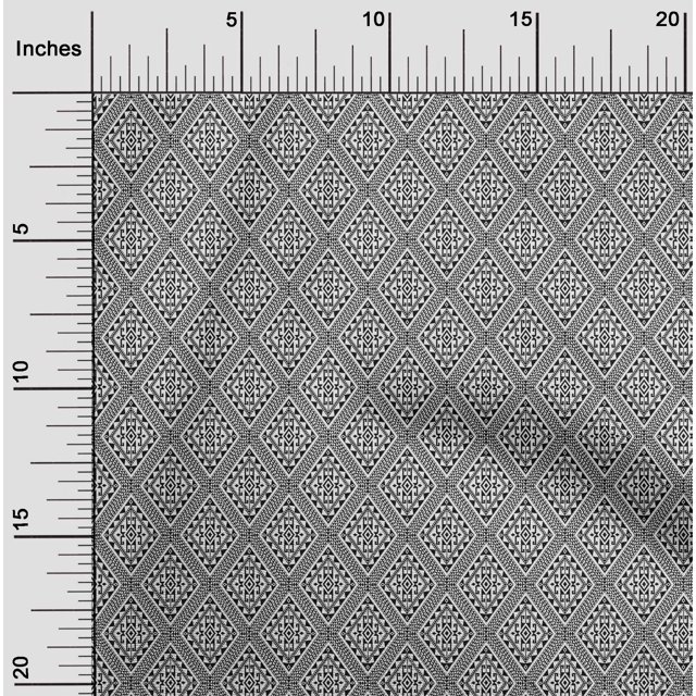 oneOone Silk Tabby Fabric Argyle Geometric Print Sewing Fabric BTY 42 Inch Wide
