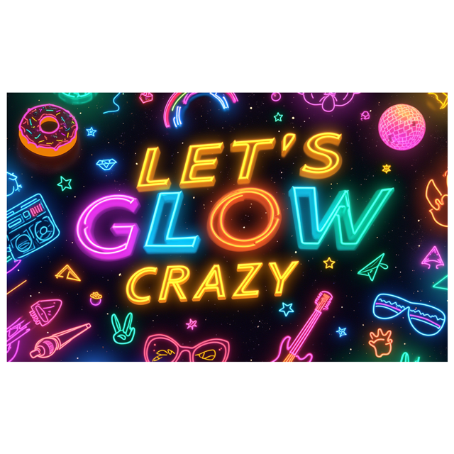Neon Lights Glow Party Banner Retro Design Disco Theme for Birthday Party Indoor Decoration Dance Event