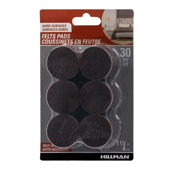 TAMPONS EN FEUTRE 1-1 / 2 "ROND MARRON 30PC