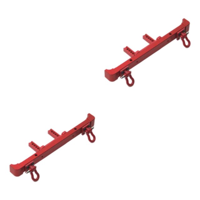 mmirethe Durable RC Metal Rear Bumper with Strong Shackles for ZP1001 ZP1002 ZP1003 1/10 RC Car Accessories Red 141mm 2Set