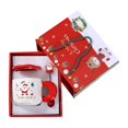 thumbnail image 1 of Lipstore Christmas Mug Set Water Container Milk Mug Tea Cup Cute with Lid Spoon Xmas Gift Red Santa Claus, 1 of 8
