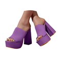 thumbnail image 3 of HSMQHJWE Sandales à Talon pour Femmes à Bout Carré Ouvert, Sandales de Plage à Talon, Sandales à Enfiler, Talon Bloc Haut, Chaussures de Mode pour Robe de Mariage, 3 of 8