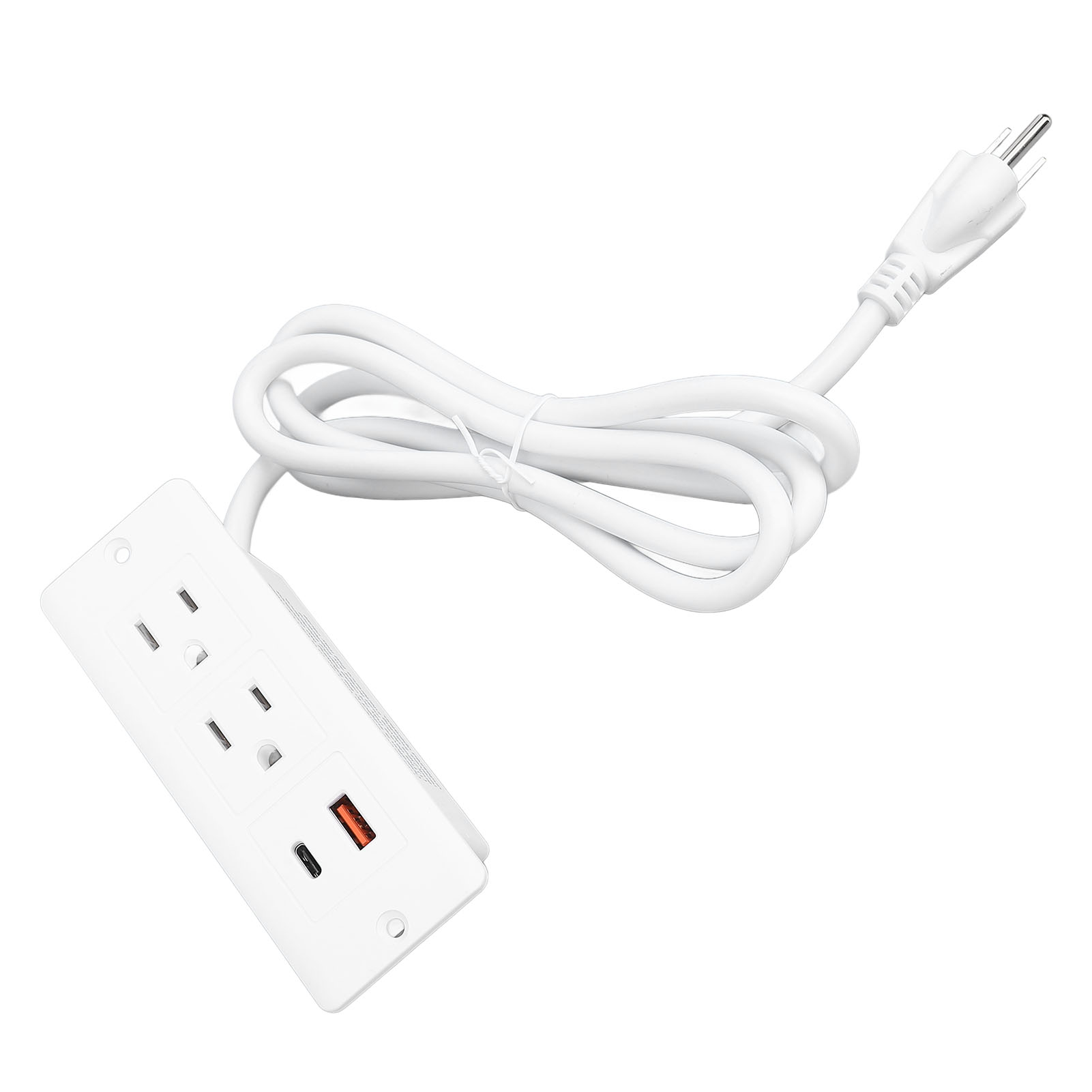 Recessed Power Strip, Furniture Drawer Outlet with 20W PD USB C and 18W QC3 0 USB A, 2 AC Outlets, 4 92ft Cord, for Home Office Dorm Conference Desk