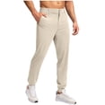 thumbnail image 2 of HOZADOIE Men's Golf Pants Solid Color Button Waistband Slim Fit Versatile Cuffed Outdoor Jogging Casual Sweatpants With Pockets Spring Fashion Winter Outfits, 2 of 4