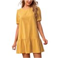 thumbnail image 2 of Gspmoly Robes d'Été pour Femmes 2025, Robe d'Été Ample pour Femmes en Coton et Lin à Col Rond à Manches Courtes, Robes de Vacances pour Femmes Économies d'Été, 2 of 8