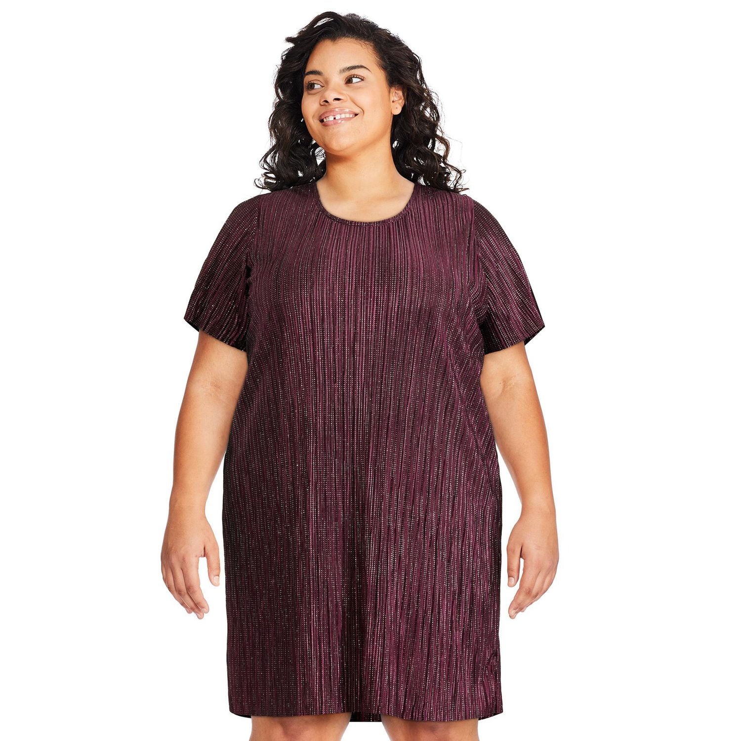 George Plus Women's Metallic Dot Sequin Tee Dress