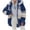 Blue-1, variant on UPPADA Winter Coats For Women Warm Thick Padded Plush Jackets Color Block Zipper Hooded Outerwear Oversized Baggy Pea Coats