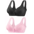 thumbnail image 2 of Timegard 2pc Wireless Bras for Women Front Closure Button Bralette Ruched Comfort Everyday Bras with Support, 2 of 3